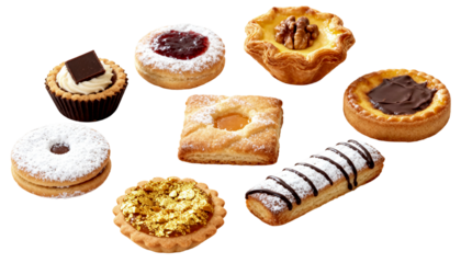 an assortment of different pastries and sweets.