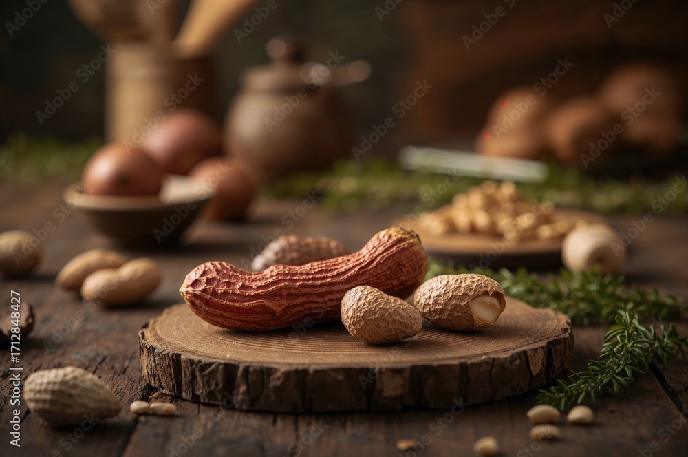 Poster peanut with its shell and without shell