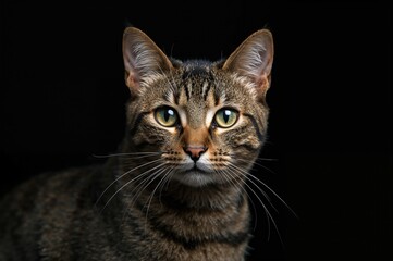 Obraz premium Close-up of a male feline against a dark backdrop