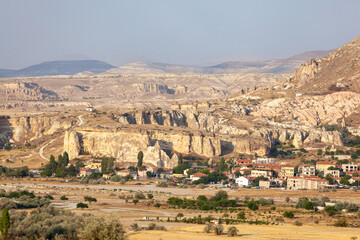 Fototapeta premium Volcanic rock formations landscape in Cappadocia, place of residence of ancient Christians