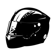 Sleek Black Motorcycle Helmet with Visor Protective Gear and Aerodynamic Design.