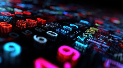 abstract technology background with numbers and digital elements