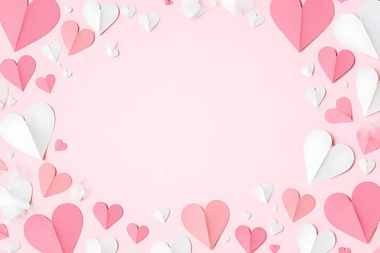 pink background with hearts