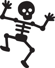 Skeleton dancer glyph silhouette, Day of the Dead vector EPS, festive Mexican icon for download