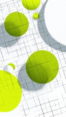 Abstract lime green circles grid pattern