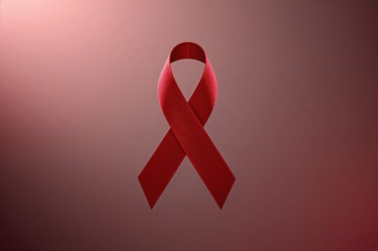 Crimson Ribbon Symbolizing Awareness Campaign