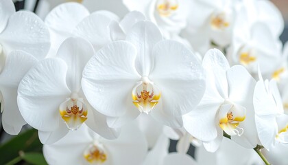 Obraz premium Close-up of many pristine white orchids