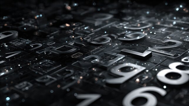 abstract technology background with numbers and digital elements