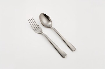 Set of picnic cutlery on a plain white backdrop