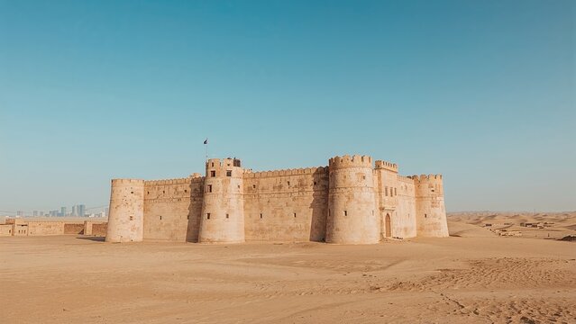 Historic Fort in the Northeastern Deserts of the Middle East