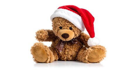 Teddy bear wearing a Santa hat (1)