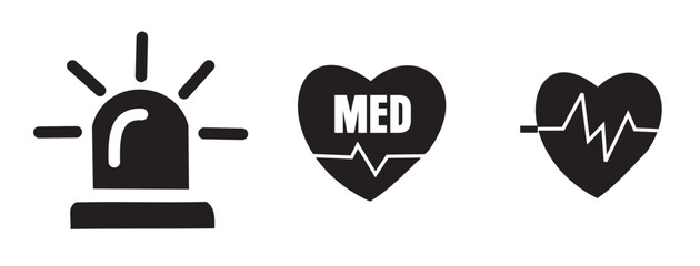 ambulance sign hard beat icon...