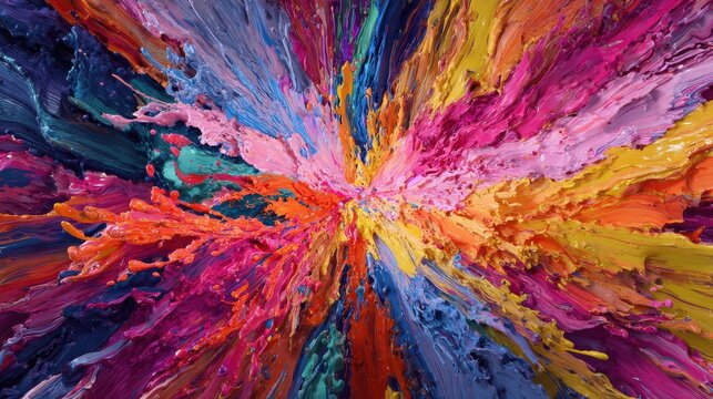 vibrant color explosion abstract art digital artwork creative space aerial view visual concept - Powered by Adobe