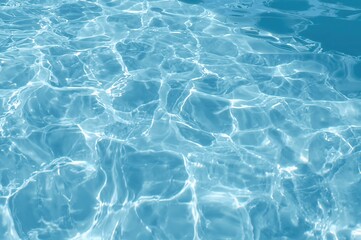 Obraz premium Light scattering on blue water reflections or cosmetic toner and lotion moisturizer texture