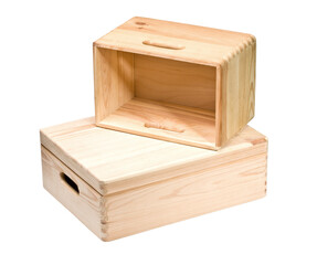 Empty wooden boxes stack providing storage solution