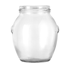 Empty clear glass jar with transparent background