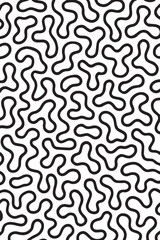 Abstract organic pattern of interconnected flowing black lines on a white background creating a mesmerizing and complex visual texture