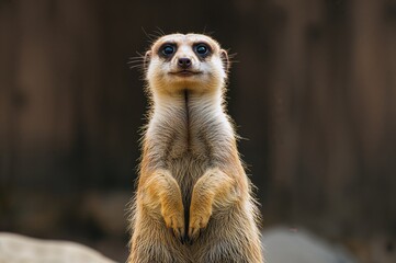 Fototapeta premium Alert meerkat on the watch