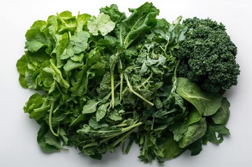 Fototapeta premium A variety of green vegetables and leafy greens