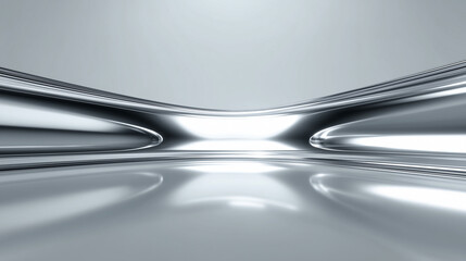 Chrome Abstract Surface with Soft Metallic Reflections