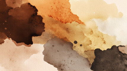 Watercolor Stain Background with Seasonal Autumn Colors