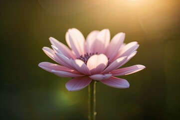 Gentle sunlight illuminates delicate floral petals in a vibrant natural setting