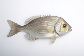 Fototapeta premium Big bream fish on a plain white backdrop