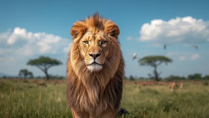 Obraz premium Majestic big cat roaming the wild savannah