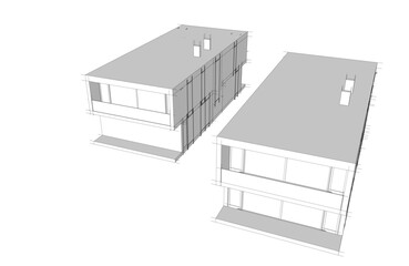 architectural drawing 3d vector illustration
