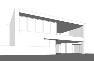architectural drawing 3d vector illustration