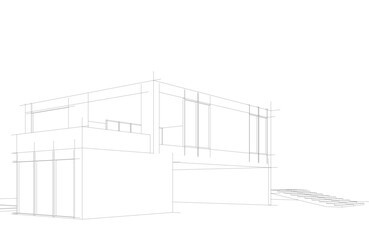 architectural drawing 3d vector illustration