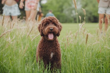 Fototapeta premium Labrador and Poodle Mix Dog Breed