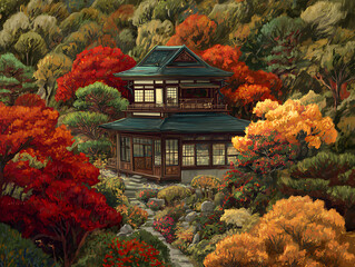 autumn, house