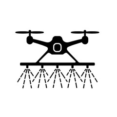 Agricultural Drone Spraying Icon Black and White Vector Illustration

 

 
