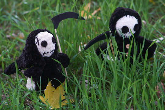 Crochet grim-reaper on the walk