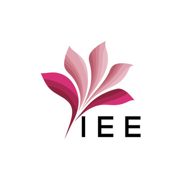 IEE Creative Nature-Inspired Logo Concept Isolated on White, IEE  Later Logo, Minimalist Floral Branding Illustration in Pink Shades.
