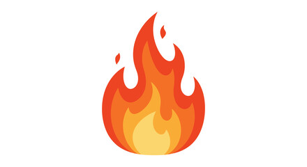 A vibrant cartoon illustration depicting a single flame with bright colors