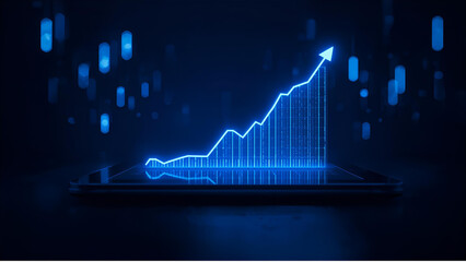 Naklejka premium Rising Stock Market Digital Display