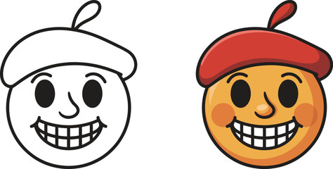 Pumpkin Skull Face Icon – Halloween Scary Vector Illustration Isolate on White Background 