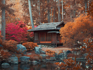 autumn, house
