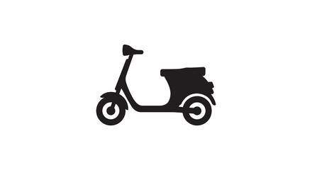 Obraz premium Simple black silhouette of a classic scooter on a white background