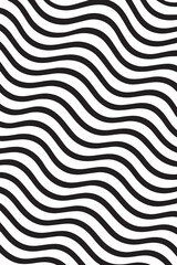 Abstract black and white wavy lines pattern creating a mesmerizing optical illusion of movement and depth
