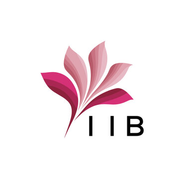 IIB Creative Nature-Inspired Logo Concept Isolated on White, IIB  Later Logo, Minimalist Floral Branding Illustration in Pink Shades.
