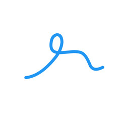 Blue Abstract Squiggle Wavy Thin Line