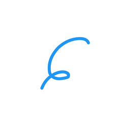 Blue Abstract Squiggle Wavy Thin Line