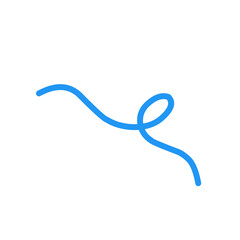 Blue Abstract Squiggle Wavy Thin Line