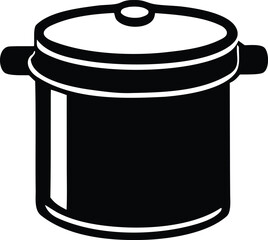 Simple silhouette of a cooking pot with handles ideal for culinary themes and kitchenware design projects