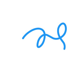 Blue Abstract Squiggle Wavy Thin Line