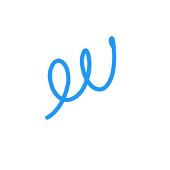 Obraz premium Blue Abstract Squiggle Wavy Thin Line