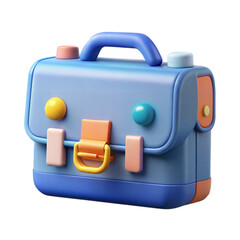 Cute blue briefcase icon representing education business and finance concepts